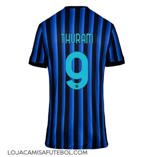 Camisa de Futebol Inter Milan Marcus Thuram #9 Equipamento Principal Mulheres 2025-26 Manga Curta